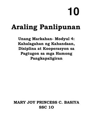 Araling Panlipunan 3 Unang Markahan .